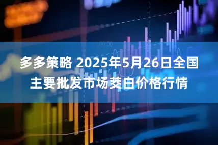 多多策略 2025年5月26日全国主要批发市场茭白价格行情